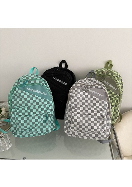 Ortaokul Öğrencisi Sırt Çantası Moda Ekose Kadın Rahat Omuz Çantası Büyük Kapasiteli Basit Kızlar Için Okul Çantası (Yurt Dışından) fiyatları