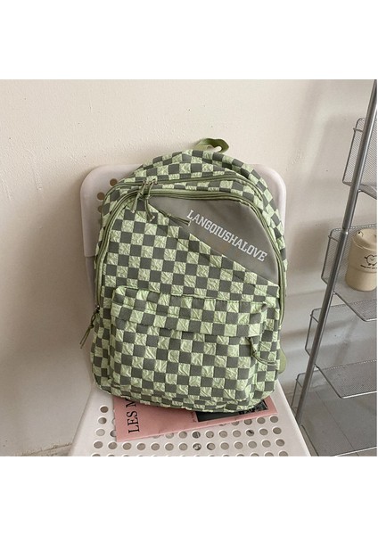 Ortaokul Öğrencisi Sırt Çantası Moda Ekose Kadın Rahat Omuz Çantası Büyük Kapasiteli Basit Kızlar Için Okul Çantası (Yurt Dışından) indirimleri