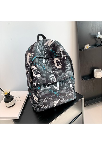 Graffiti Tarzı Rahat Sırt Çantası Eğitim Çantası Kadın Sırt Çantası Erkek Öğrenci Çantası Su Itici (Yurt Dışından) indirimleri