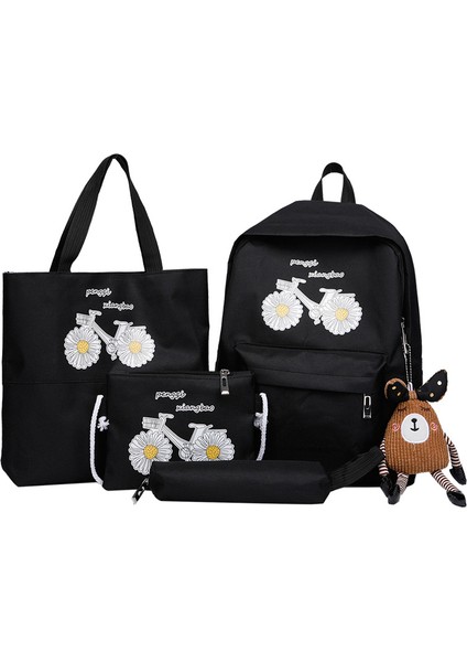 Ilkokul Okul Çantası Dört Parçalı Tasarım Oxford Kumaş Sırt Çantası Yeni Büyük Kapasiteli Sırt Çantası Kadın (Yurt Dışından)