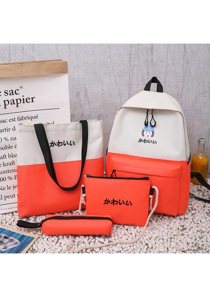 Öğrenci Dört Parçalı Okul Çantası Tuval Baskı (Yurt Dışından) fiyatları