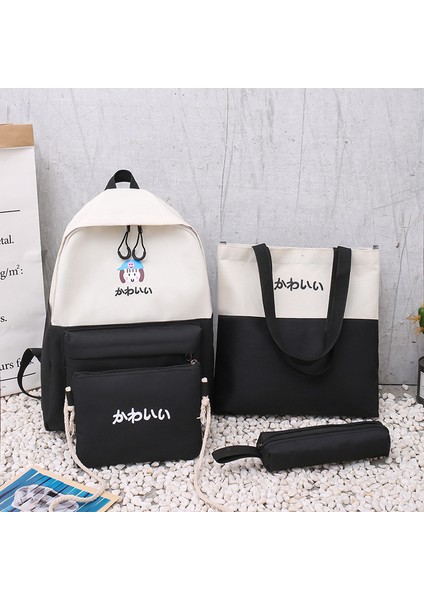 Öğrenci Dört Parçalı Okul Çantası Tuval Baskı (Yurt Dışından) modelleri