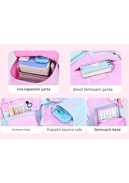 1-3-6. Sınıf Kız Çocukları Için Yeni Ilkokul Çantası, Yükü Azaltan, Omurgayı Koruyan, Su Geçirmez Çocuk Sırt Çantası, 6-12 Yaş (Yurt Dışından) modelleri
