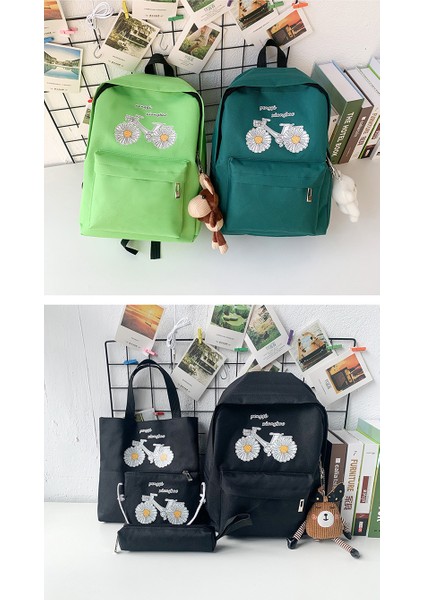 Ilkokul Okul Çantası Dört Parçalı Tasarım Oxford Kumaş Sırt Çantası Yeni Büyük Kapasiteli Sırt Çantası Kadın (Yurt Dışından) indirimleri