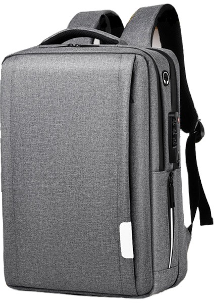 Sırt Çantası Bilgisayar Çantası 15.6 Inç Erkek ve Kadın Sırt Çantası Iş Hırsızlığa Karşı USB Şarj Orta ve Lise Okul Çantası (Yurt Dışından)
