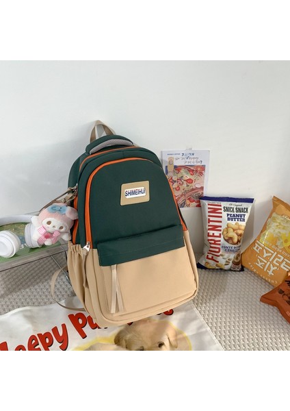 Aşınmaya Dayanıklı Düz Renk Basit Erkek ve Kadın Sırt Çantaları Ortaokul Üniversite Öğrencileri Sırt Çantaları Rahat Okul Çantaları (Yurt Dışından) fırsatları