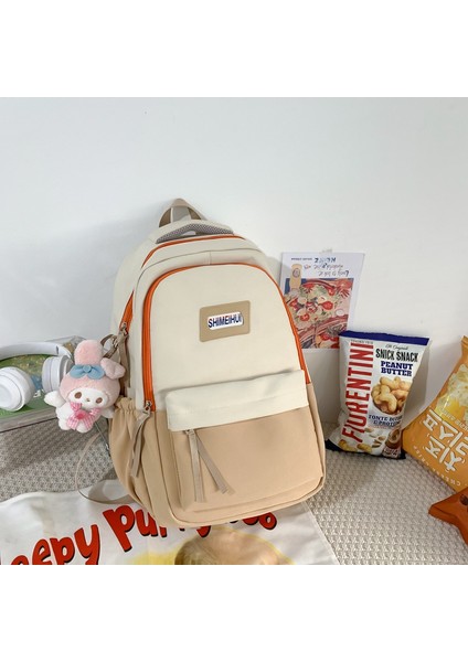 Aşınmaya Dayanıklı Düz Renk Basit Erkek ve Kadın Sırt Çantaları Ortaokul Üniversite Öğrencileri Sırt Çantaları Rahat Okul Çantaları (Yurt Dışından) indirimleri