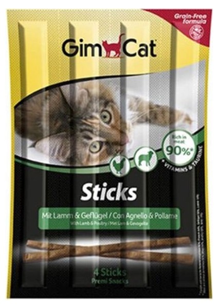 Gimcat Sticks Kuzu Tavuklu Kedi Ödül Çubuğu 4 Adet 20 gr