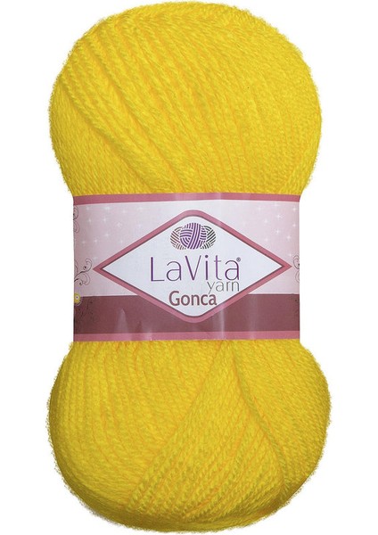 Gonca 2015 Çiğ Sarı El Örgü Ipi 100 Gr.