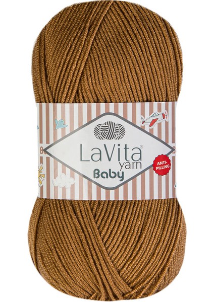 Baby 9667 Süt Kahve El Örgü Ipi 100 Gr.