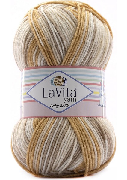 Baby Batik BY01 Kahve Krem El Örgü Ipi 100 Gr.