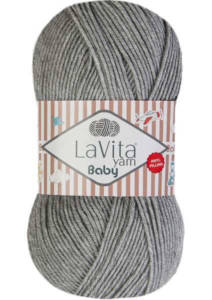Baby 6026 Alaca Gri El Örgü Ipi 100 Gr.