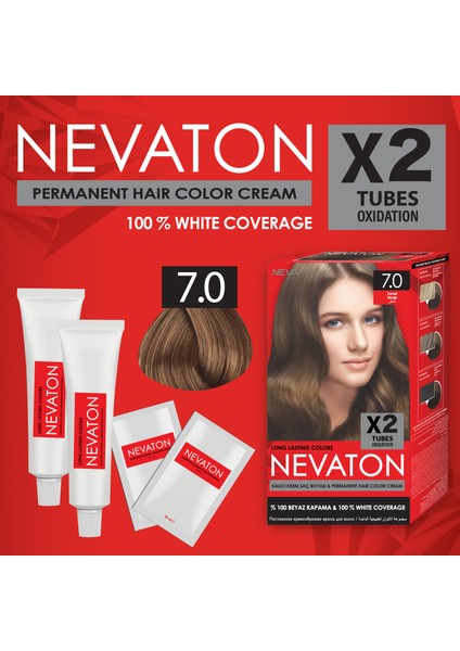 2 X 2'Li Set 7.0 Kumral Kalıcı Krem Saç Boyası Seti (4 Boya + 4 Oksidan) fiyatları