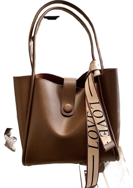 Büyük Kapasiteli Yabancı Stil Omuzdan Askili Çanta Doku Moda Tote Çanta (Yurt Dışından)