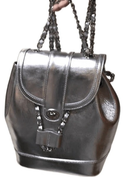 Kadın Kore Versiyonu Ins Büyük Kapasiteli Elmas Zincir Sırt Çantası (Yurt Dışından)