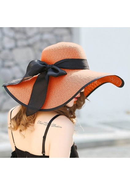 Vuitton Anti-Ultraviyole Kadın Şapkası - Turuncu (Yurt Dışından)