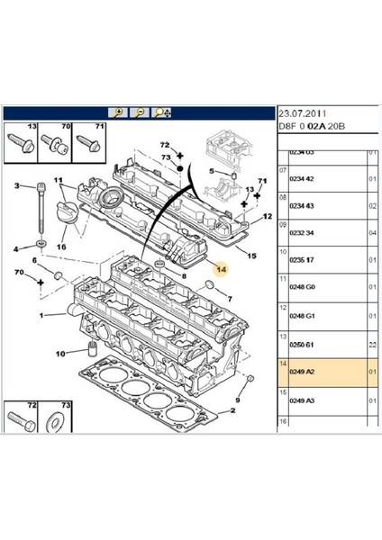 Üst Kapak Conta 306 406 C5 XU7JP (023274)