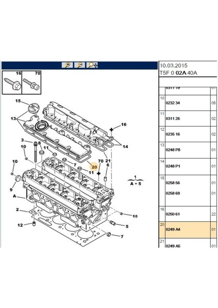 Üst Kapak Contası 206 307 406 407 C4 C5 Xsara Picasso Jumpy EW10 (0249A4-22029-83026206)