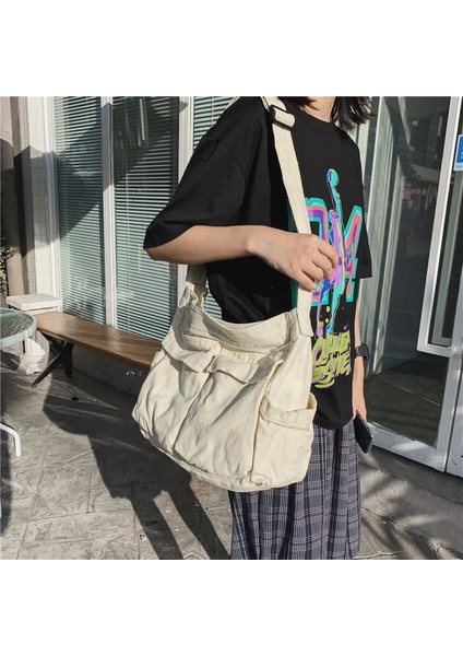Omuzdan Askili Çanta Çok Yönlü Büyük Kapasiteli Kanvas Çanta Postacı Çantası (Yurt Dışından) fiyatları