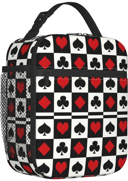 No.6 Stili 21X11X26CM Poker Dört Takım Elbise Taşınabilir Öğle Yemeği Kutuları Sızdırmaz Kart Oyunu Oyuncular Termal Soğutucu Gıda Yalıtımlı Öğle Yemeği Çantası Okul Öğrencisi (Yurt Dışından)