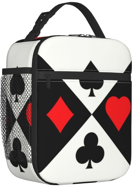No.6 Stili 21X11X26CM Poker Dört Takım Elbise Taşınabilir Öğle Yemeği Kutuları Sızdırmaz Kart Oyunu Oyuncular Termal Soğutucu Gıda Yalıtımlı Öğle Yemeği Çantası Okul Öğrencisi (Yurt Dışından)
