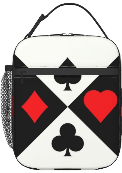 No.6 Stili 21X11X26CM Poker Dört Takım Elbise Taşınabilir Öğle Yemeği Kutuları Sızdırmaz Kart Oyunu Oyuncular Termal Soğutucu Gıda Yalıtımlı Öğle Yemeği Çantası Okul Öğrencisi (Yurt Dışından)