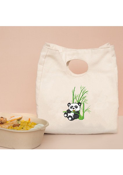 Q00718-TBBG-C Tarzı Komik Panda Bambu Baskı Eko Öğle Yemeği Çantaları Taşınabilir Büyük Kapasiteli Çantalar Harajuku Tuval Rahat Açık Termal Çanta (Yurt Dışından) indirimleri