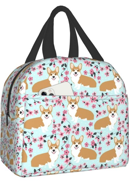 No.17 Tarzı 22X20X10CM Sevimli Corgis Yalıtımlı Öğle Yemeği Çantaları Okul Iş Gıda Sızdırmaz Soğutucu Termal Corgi Köpek Paw Yemek Kabı Kadınlar Çocuklar Için (Yurt Dışından)