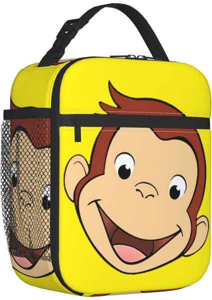 No.1 Stili 21X11X26CM Meraklı George Sevimli Komik Yalıtımlı Öğle Yemeği Çantası Kadınlar Için Sızdırmaz Tv Dizisi Soğutucu Termal Yemek Kabı Ofis Seyahat (Yurt Dışından)