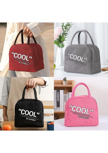 Siyah Stil Taşınabilir Öğle Yemeği Yalıtımlı Çanta Çocuklar Için Yemekler Termal Gıda Torbaları Serin Ingilizce Baskı Çanta Organizern Unisex Çanta Tote (Yurt Dışından) fırsatları