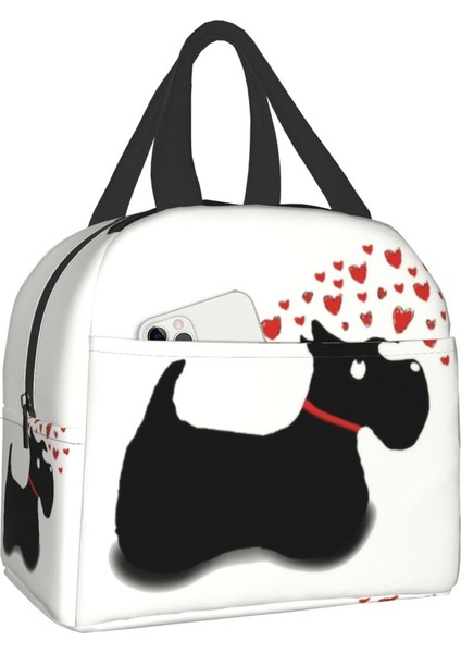 No.21 Stili 22X20X13CM Scottie Köpek Aşk Kalpler Yalıtımlı Öğle Yemeği Çantaları Açık Ute Iskoç Terrier Sızdırmaz Termal Soğutucu Yemek Kabı Kadın (Yurt Dışından) fiyatları