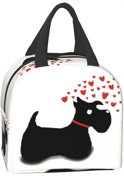 No.21 Stili 22X20X13CM Scottie Köpek Aşk Kalpler Yalıtımlı Öğle Yemeği Çantaları Açık Ute Iskoç Terrier Sızdırmaz Termal Soğutucu Yemek Kabı Kadın (Yurt Dışından) fırsatları