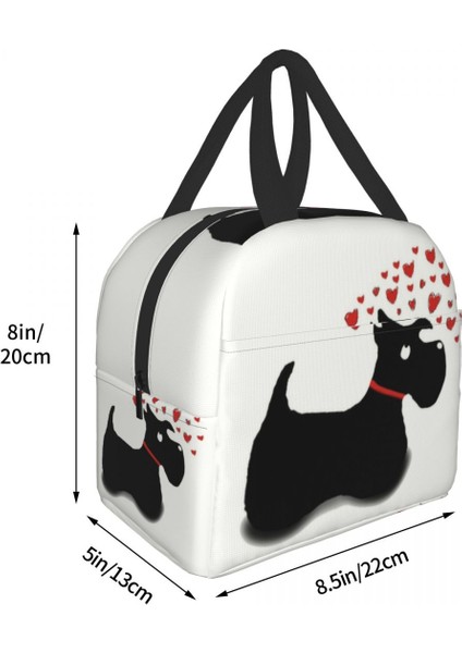 No.21 Stili 22X20X13CM Scottie Köpek Aşk Kalpler Yalıtımlı Öğle Yemeği Çantaları Açık Ute Iskoç Terrier Sızdırmaz Termal Soğutucu Yemek Kabı Kadın (Yurt Dışından) indirimleri
