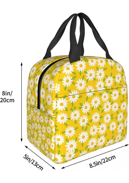 No.6 Stili 22X20X13CM Çiçek Papatya Baskı Yalıtımlı Öğle Yemeği Çantası Kadınlar Için Papatya Çiçekleri Soğutucu Termal Yemek Çantası Taşınabilir Gıda Çantaları (Yurt Dışından) fırsatları