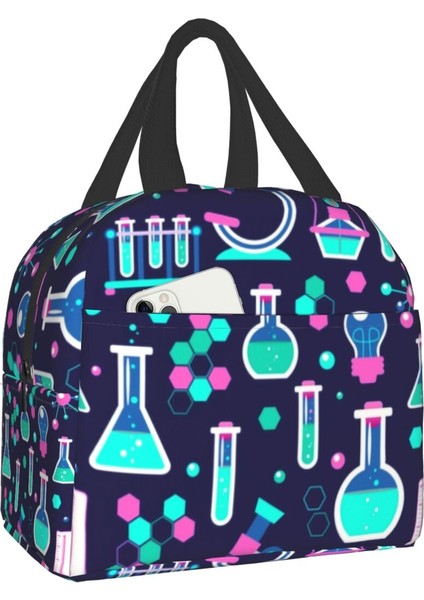 No.1 Stili 22X20X13CM Pembe Bilim Yalıtımlı Yemek Çantası Kadınlar Için Kimyasal Laboratuvar Kimya Teknolojisi Taşınabilir Termal Soğutucu Bento Kutusu (Yurt Dışından)