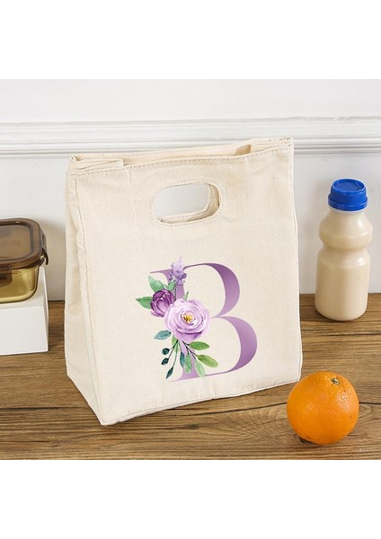 Q02369-TBBG-C Tarzı Mektup Çiçek Baskılı Taşınabilir Öğle Yemeği Çantaları Termal Yalıtımlı Bento Kutusu Tote Soğutucu Çanta Ool Gıda Saklama Çantası Hediyeler (Yurt Dışından) fırsatları