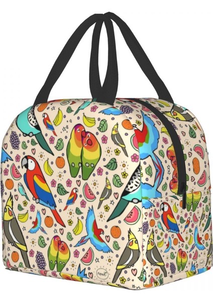 No.10 Stili 22X20X13CM Komik Papağan Yalıtımlı Öğle Yemeği Çantası Sızdırmaz Muhabbet Kuşu Cockatiel Kuş Soğutucu Termal Bento Kutusu Kadınlar Için Ofis Çalışması Okul Gıda Çantası (Yurt Dışından) modelleri