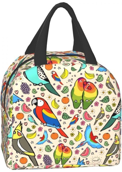 No.10 Stili 22X20X13CM Komik Papağan Yalıtımlı Öğle Yemeği Çantası Sızdırmaz Muhabbet Kuşu Cockatiel Kuş Soğutucu Termal Bento Kutusu Kadınlar Için Ofis Çalışması Okul Gıda Çantası (Yurt Dışından) fırsatları