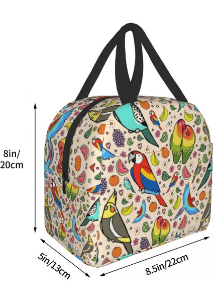 No.10 Stili 22X20X13CM Komik Papağan Yalıtımlı Öğle Yemeği Çantası Sızdırmaz Muhabbet Kuşu Cockatiel Kuş Soğutucu Termal Bento Kutusu Kadınlar Için Ofis Çalışması Okul Gıda Çantası (Yurt Dışından) indirimleri