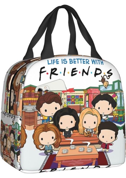 No.10 Stili 22X20X13CM Komik Tv Gösterisi Arkadaşlar Kolaj Yalıtımlı Yemek Kabı Kadınlar Için Sıcak Soğutucu Termal Öğle Yemeği Çantası Okul Gıda Ontainer Tote (Yurt Dışından)
