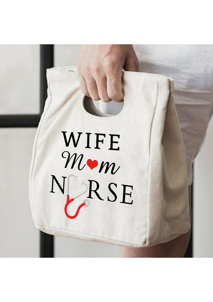 5HEMŞIRE011 Tarzı Moda Kadın Çanta Öğle Yemeği Yalıtım Gıda Torbaları Yalıtımlı Termal Gıda Öğle Yemeği Çantaları Kadın Çocuk Erkek Soğutucu Bez Çantalar (Yurt Dışından)