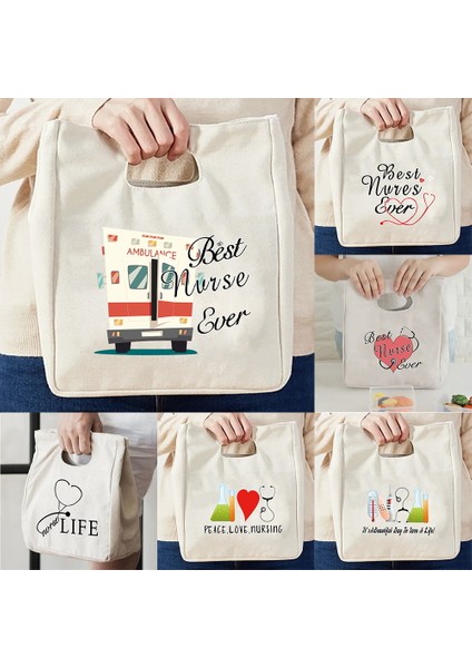 5HEMŞIRE011 Tarzı Moda Kadın Çanta Öğle Yemeği Yalıtım Gıda Torbaları Yalıtımlı Termal Gıda Öğle Yemeği Çantaları Kadın Çocuk Erkek Soğutucu Bez Çantalar (Yurt Dışından) fiyatları