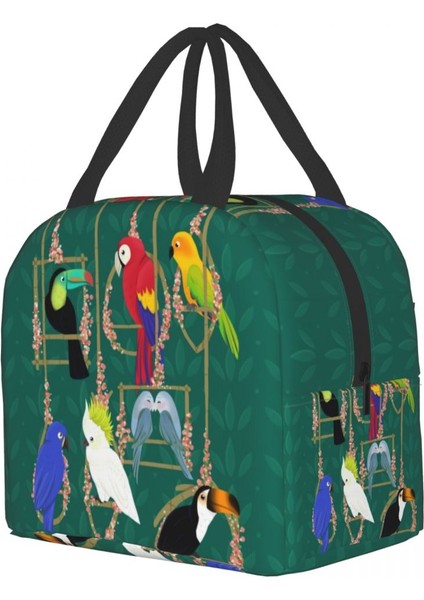No.14 Tarzı 22X20X13CM Tropikal Kaçış Papağan Kuşlar Öğle Yemeği Çantası Taşınabilir Soğutucu Sıcak Yalıtımlı Yemek Kabı Kadınlar Için Okul Tote Torage Çantası (Yurt Dışından) modelleri