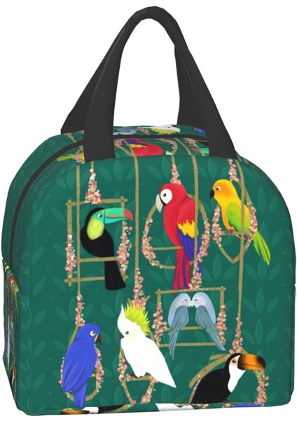 No.14 Tarzı 22X20X13CM Tropikal Kaçış Papağan Kuşlar Öğle Yemeği Çantası Taşınabilir Soğutucu Sıcak Yalıtımlı Yemek Kabı Kadınlar Için Okul Tote Torage Çantası (Yurt Dışından) fırsatları