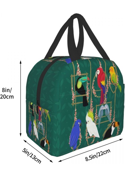 No.14 Tarzı 22X20X13CM Tropikal Kaçış Papağan Kuşlar Öğle Yemeği Çantası Taşınabilir Soğutucu Sıcak Yalıtımlı Yemek Kabı Kadınlar Için Okul Tote Torage Çantası (Yurt Dışından) indirimleri