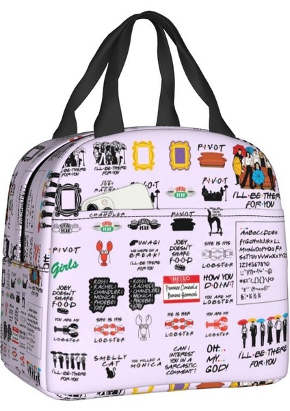 No.14 Tarzı 22X20X13CM Özel Komik Tv Gösterisi Arkadaşlar Öğle Yemeği Çantası Kadın Sıcak Soğutucu Yalıtımlı Yemek Kabı Öğrenci Okul Çalışması Için Tote Çanta (Yurt Dışından)