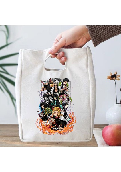 Mavi Stil Yalıtımlı Öğle Yemeği Çantası Kimetsu No Yaiba Anime Çocuklar Bento Çantası Kpop Tarzı Eko Çanta Yüksek Sokak Tarzı Komik Demon Slayer Manga Çantası (Yurt Dışından) fırsatları