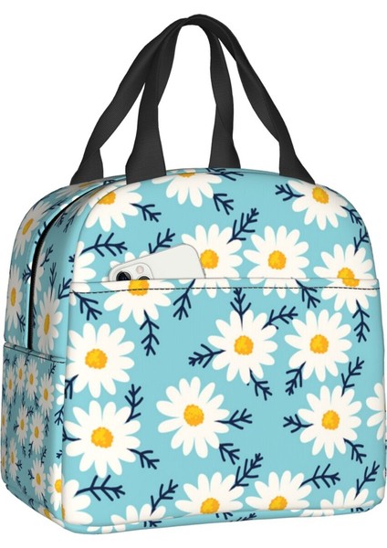 No.5 Tarzı 22X20X13CM Çiçek Papatya Baskı Yalıtımlı Öğle Yemeği Çantası Kadınlar Için Papatya Çiçekleri Soğutucu Termal Yemek Çantası Taşınabilir Gıda Çantaları (Yurt Dışından)