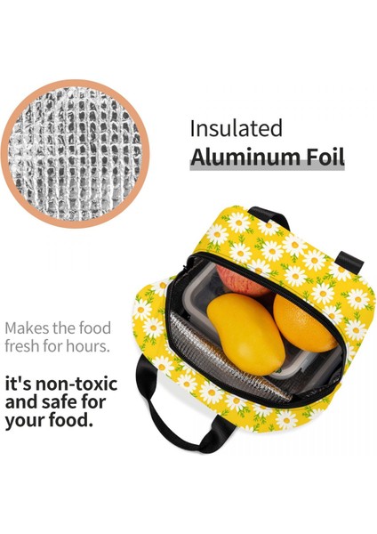 No.5 Tarzı 22X20X13CM Çiçek Papatya Baskı Yalıtımlı Öğle Yemeği Çantası Kadınlar Için Papatya Çiçekleri Soğutucu Termal Yemek Çantası Taşınabilir Gıda Çantaları (Yurt Dışından) indirimleri