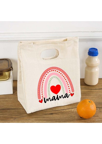 Q04224-TBBG-C Stili Gökkuşağı Mama Baskı Taşınabilir Öğle Yemeği Çantası Yeni Termal Yalıtımlı Öğle Yemeği Tote Soğutucu Çanta Bento Kese Konteyner Gıda Saklama Torbaları (Yurt Dışından)